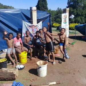 Local Khoisan children on one of thier visits